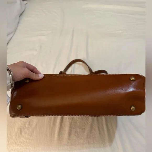 Vintage Used Patricia Nash Leather Chantilly Satchel Tan Color Group Heritage - Picture 3 of 10